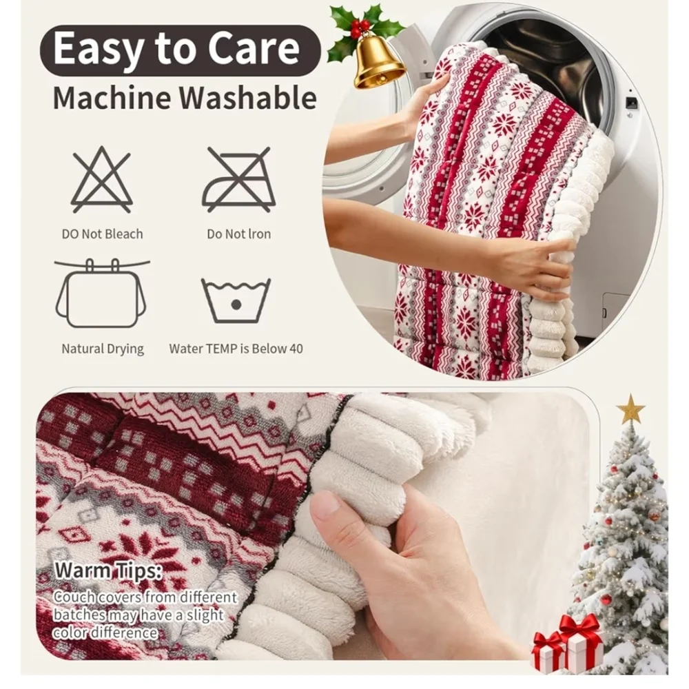 Cozy Red and White Dog Cover For Recliner Washable